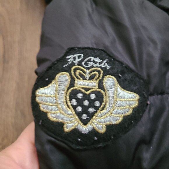 3 Pommes Girls Black Floral Quilted Reversible Puffer Winter Coat - Picture 6 of 7